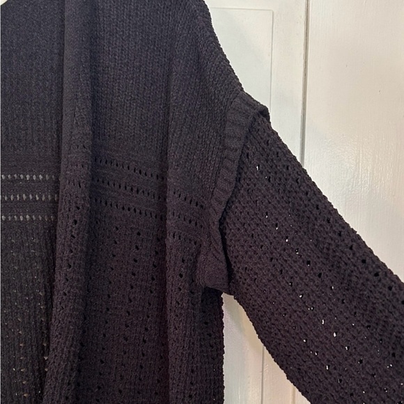 Terra & Sky Black Open-Knit Cardigan - Picture 7 of 10